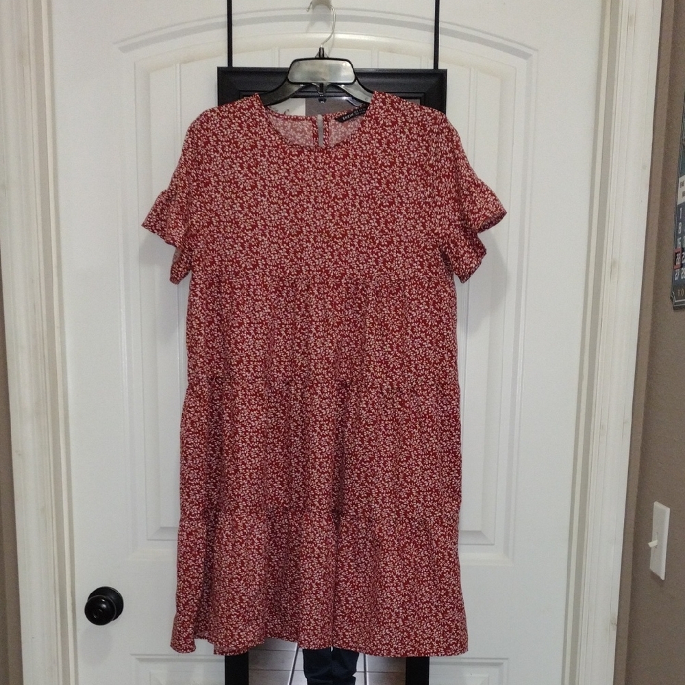 SHEIN Red Floral Mini Dress